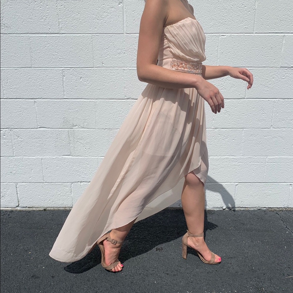 Formal XXI asymmetrical high-low gown (pink, S)